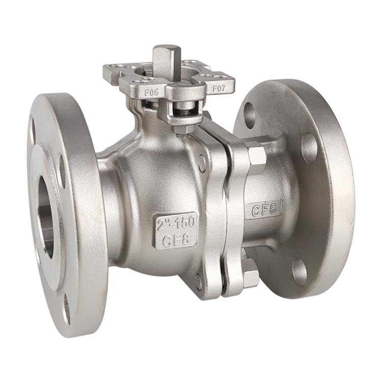 Valve à billes à bride ANSI Standard 2-PC avec pavé de montage direct ISO 5211