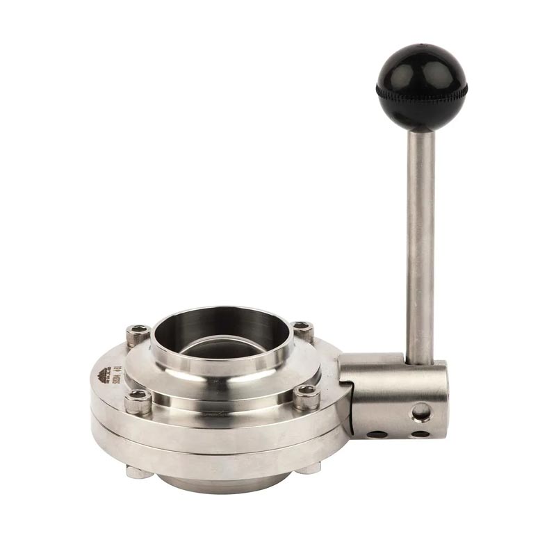 Valve de papillon sanitaire de la soudure manuelle de qualité alimentaire
